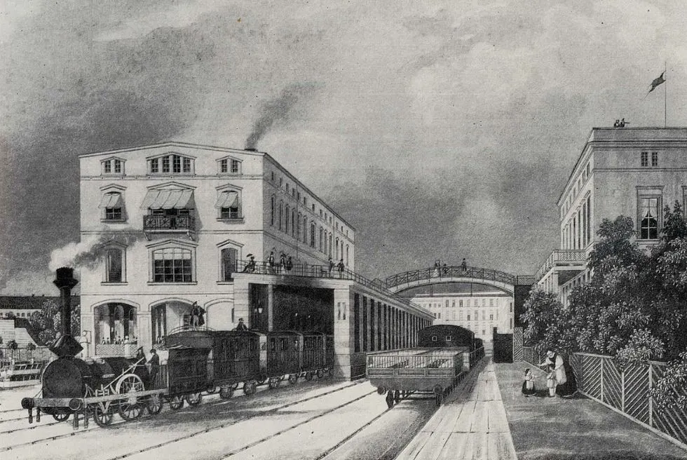 POtsdam Bahnhof in the 1840s