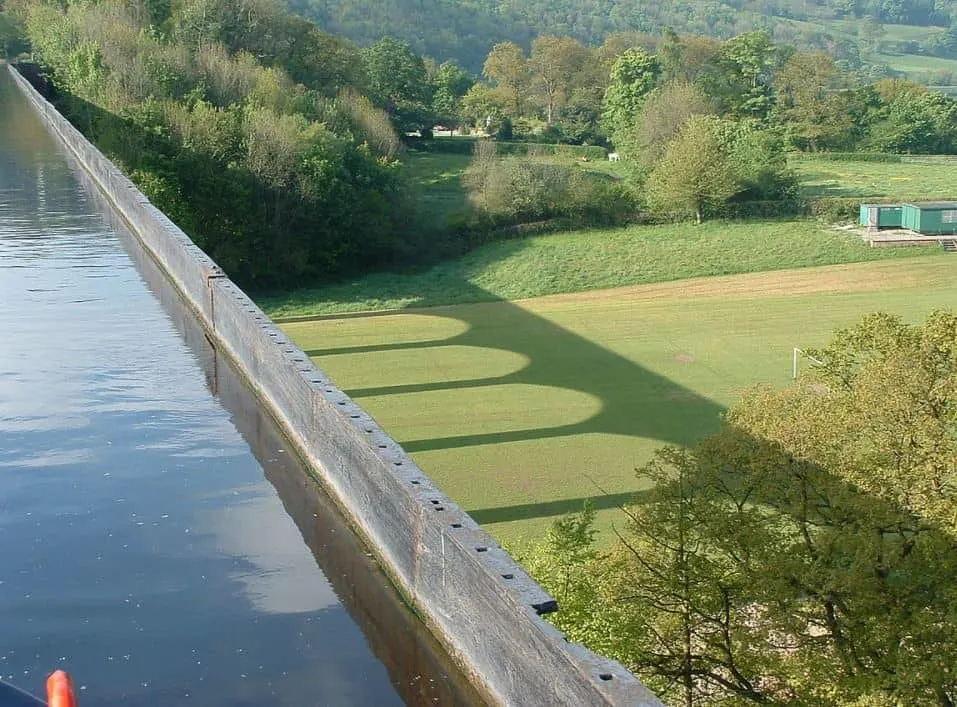 Pontcysyllte Aqueduct view from the waterway