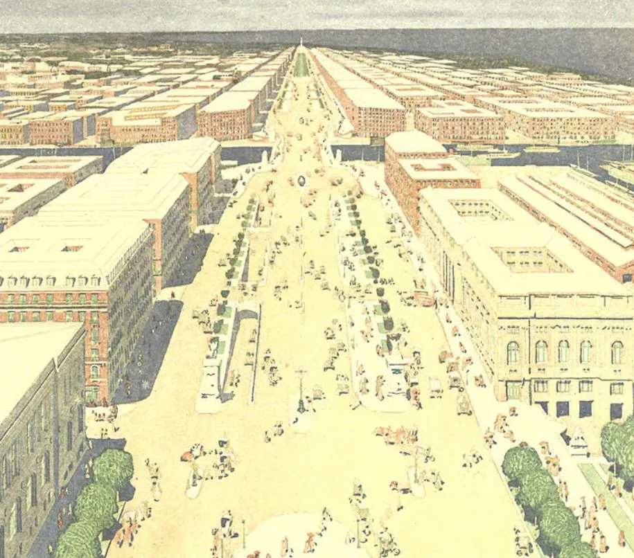 Proposed plan for michigan avenue bridge in 1909