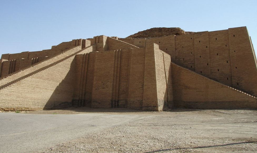 Renovated facade of ziggurat of ur