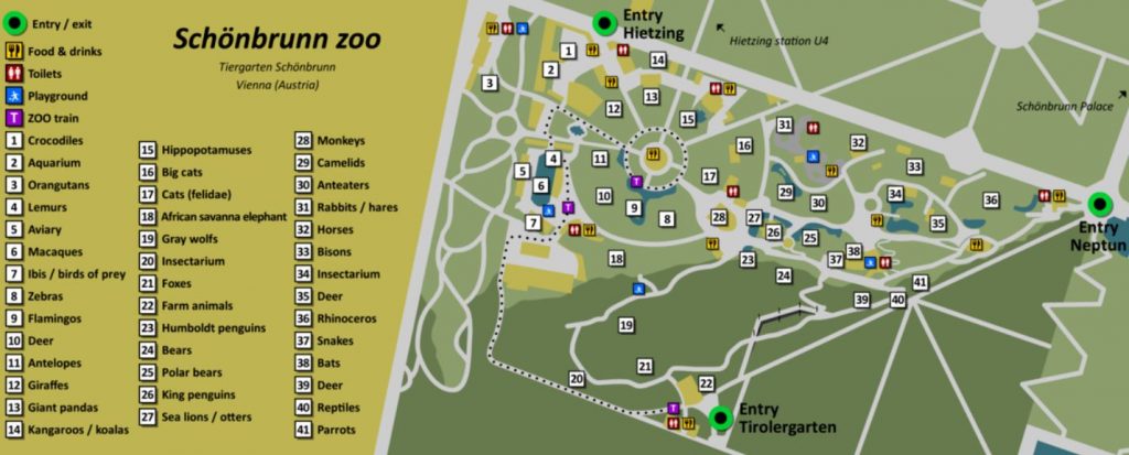 Schonbrunn tiergarten map
