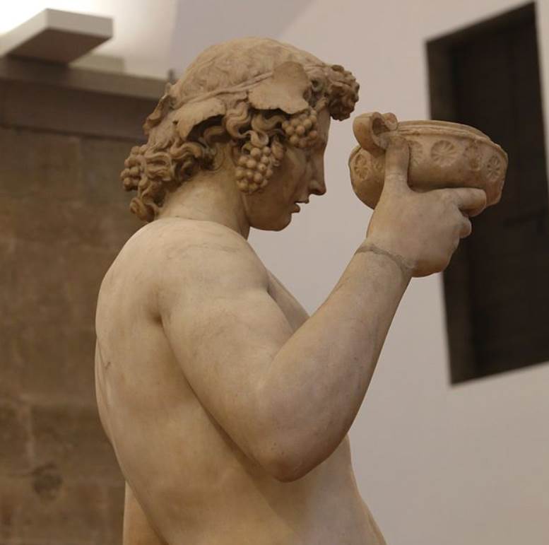 Sideview of Bacchus by Michelangelo