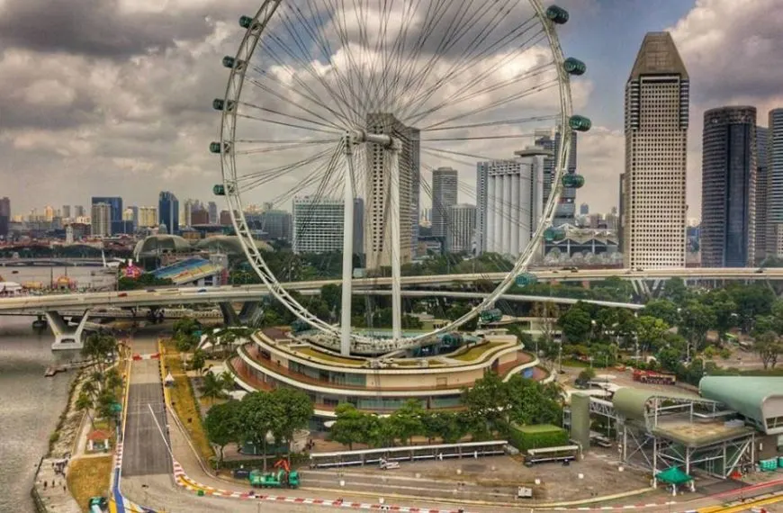 Singapore flyer aerial view