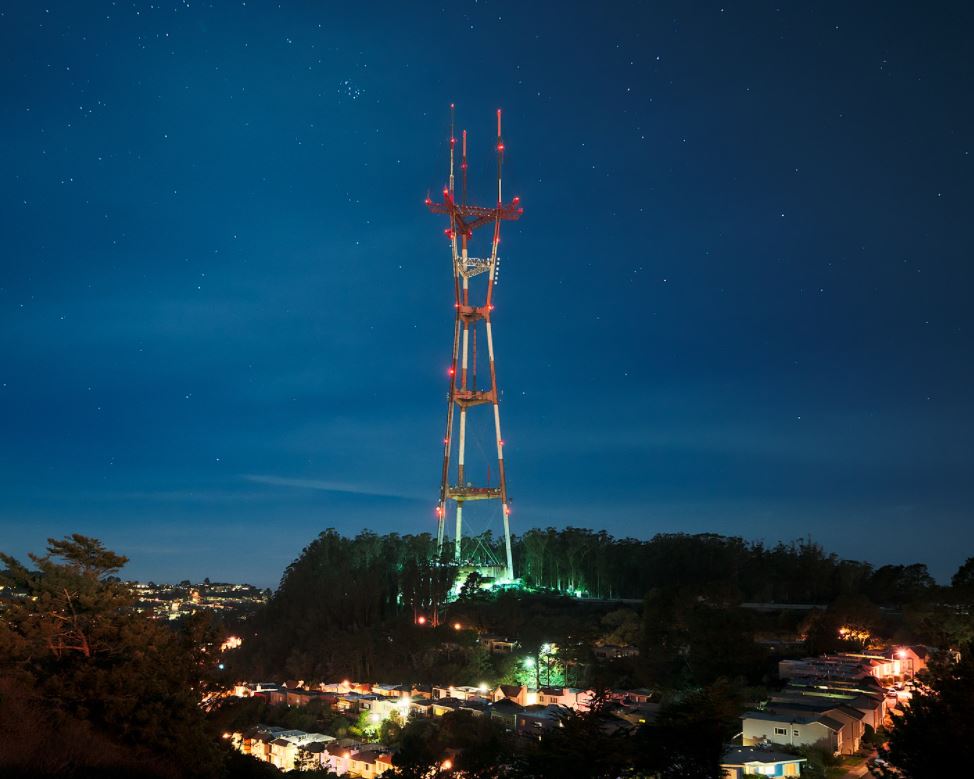 Sutro Tower at night