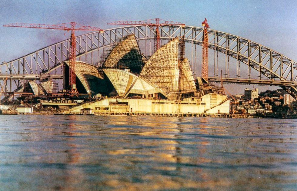 Sydney opera house under construction