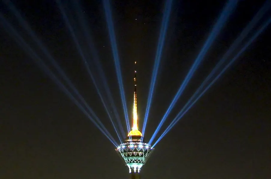 Milad tower top at night