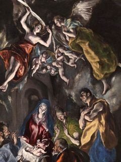 The adoration of the Shpherds by El Greco upper section