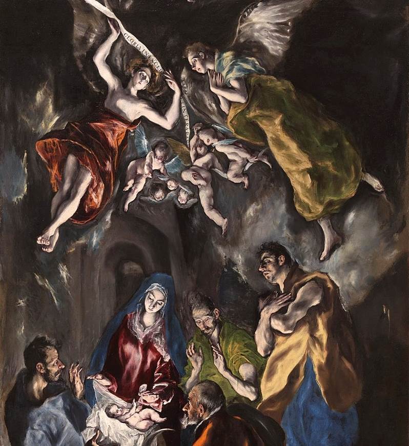 The adoration of the Shepherds by El Greco upper section