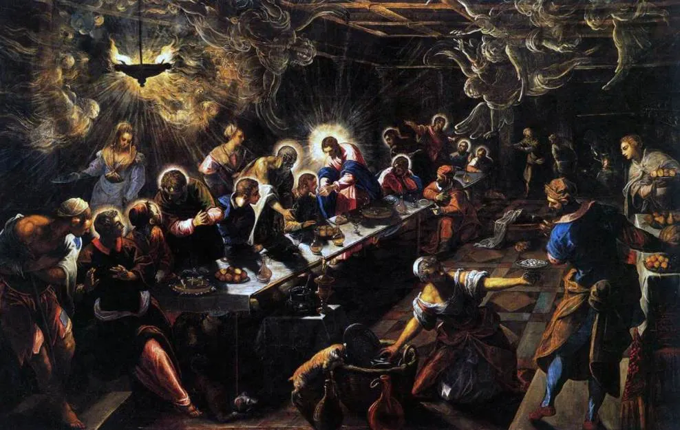 The last supper by Tintoretto