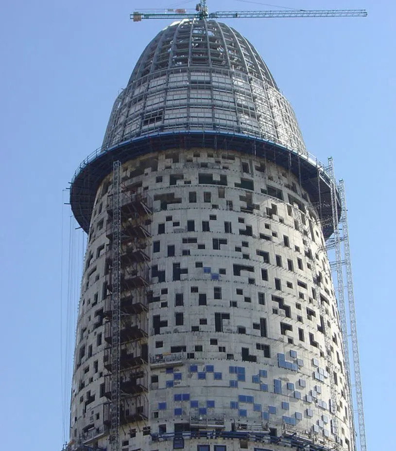 Torre Agbar under construction