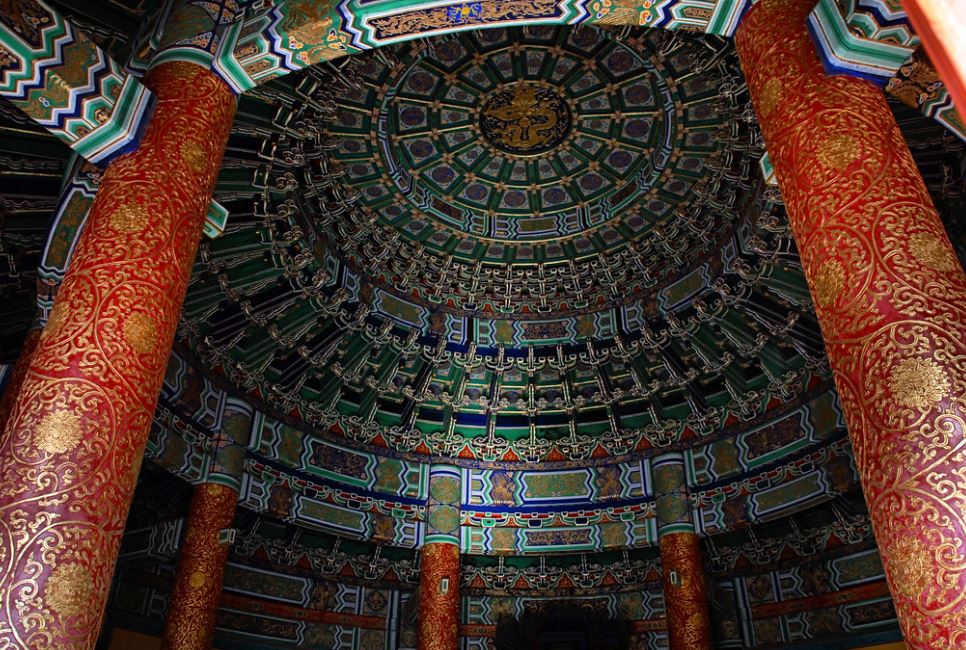 View inside the temple of heaven prayer hall