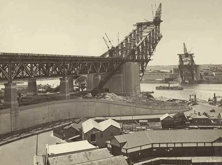 Sydney Harbour Bridge construction of arches