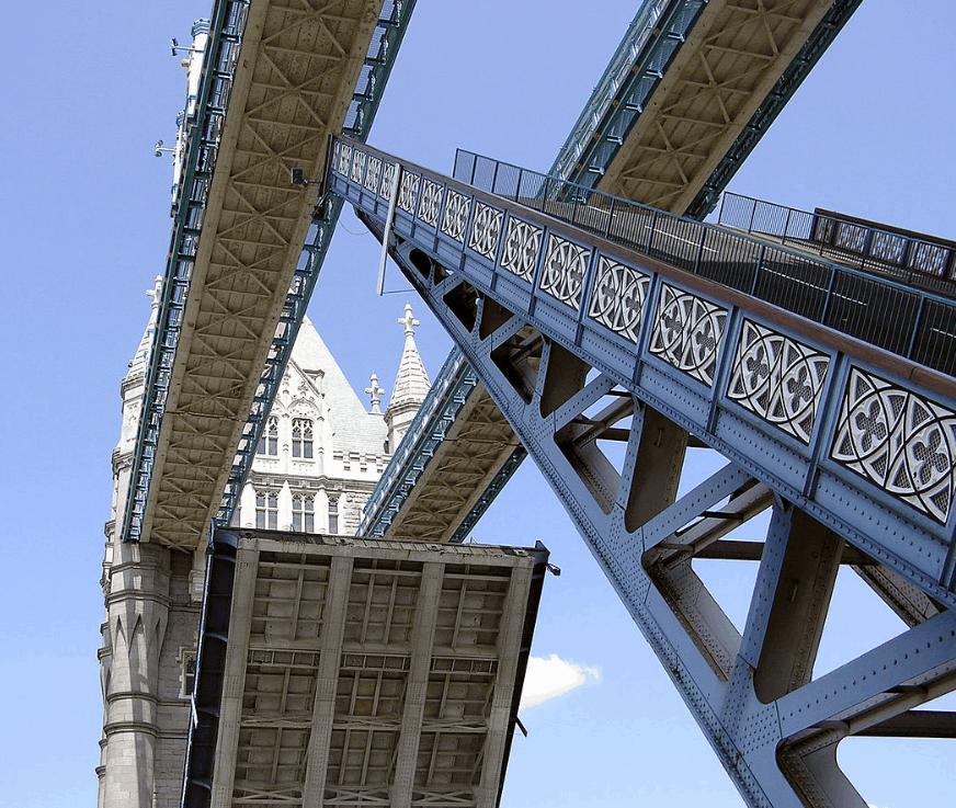 Open bascule of Tower Bridge