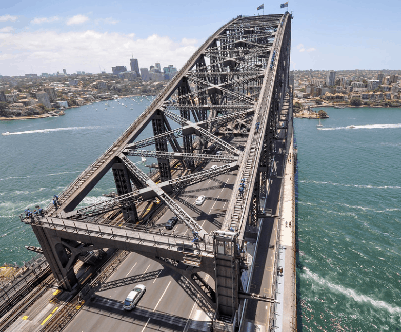Sydney Harbour Bridge aerial traffic