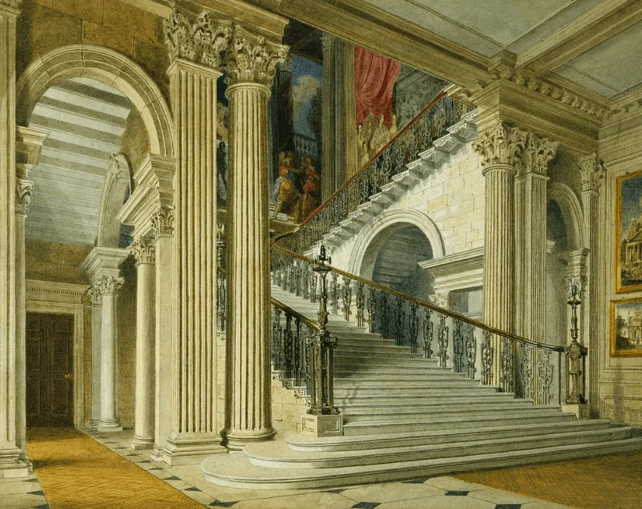 Buckingham Palace interior in the early 19th-century