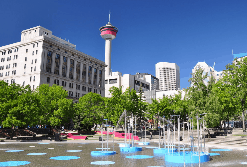 calgary tower from Olympic Plaza