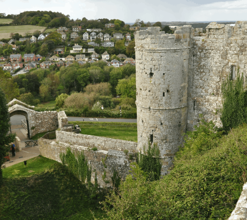 View towards Carisbrooke village from the castle