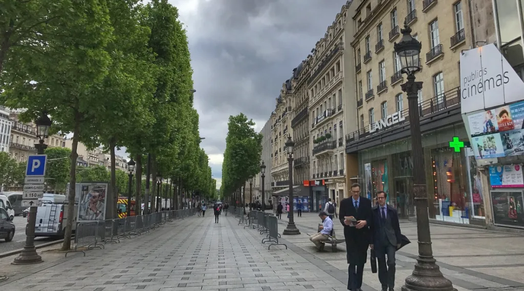 Champs-Elysees sidewalk