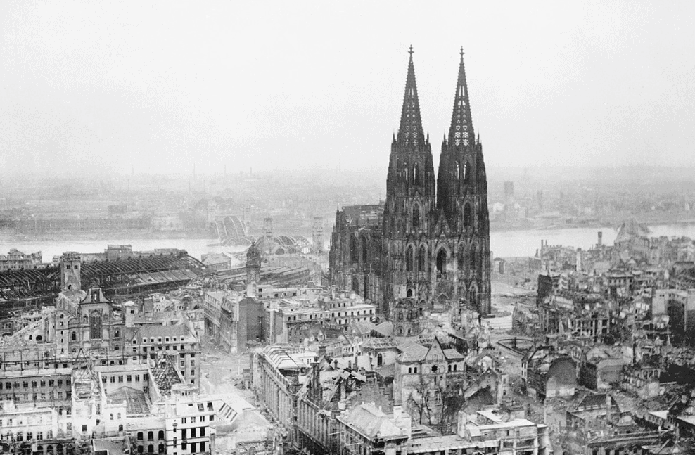 Cologne Cathedral amidst the destruction in March 1945