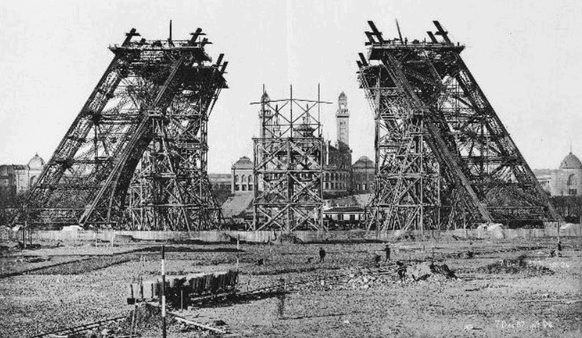 Eiffel Tower under construction in December 1887