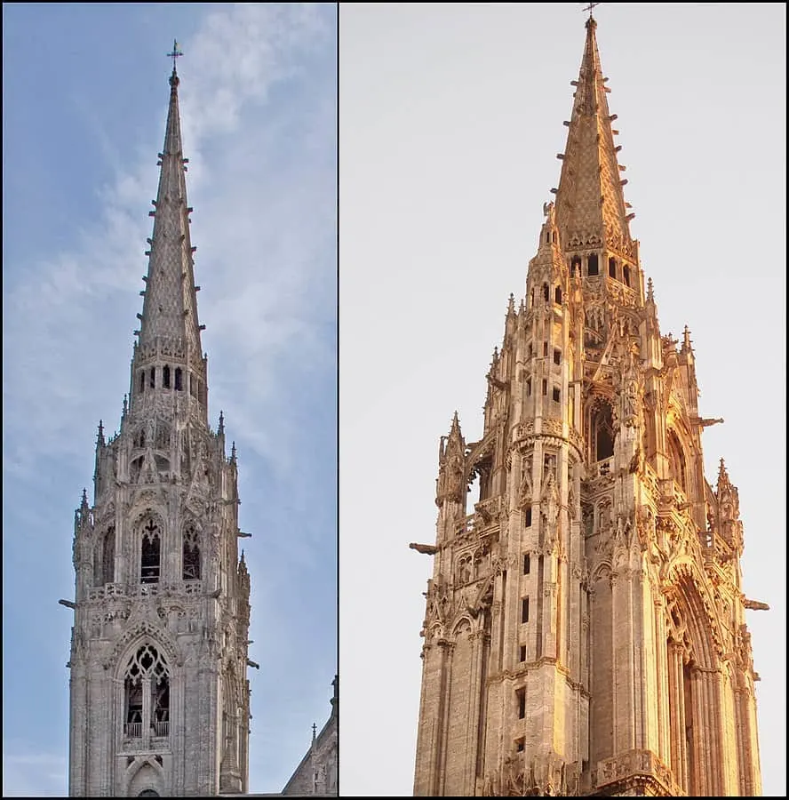Detail of northern spire of Chartres Cathedral