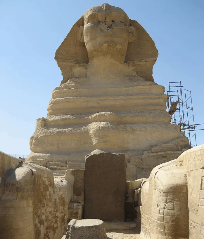 The dream stele between the paws of the Great Sphinx