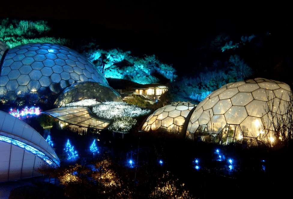 Eden Project at night
