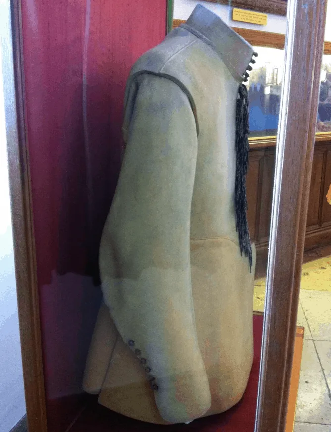 The leather coat worn by Fairfax during battle of Maidstone on display at Leeds Castle