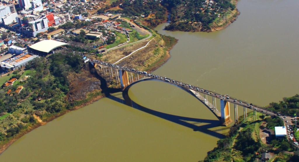 Aerial view of the Friendship Bridge