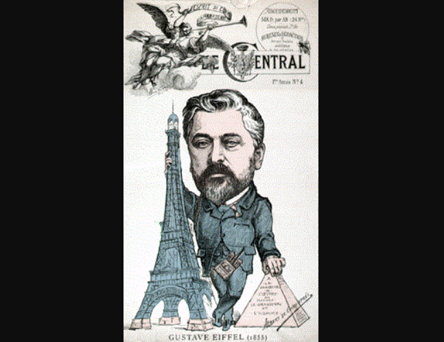 Caricature of Gustave Eiffel that was included in "Le Temps" on February 14, 1887