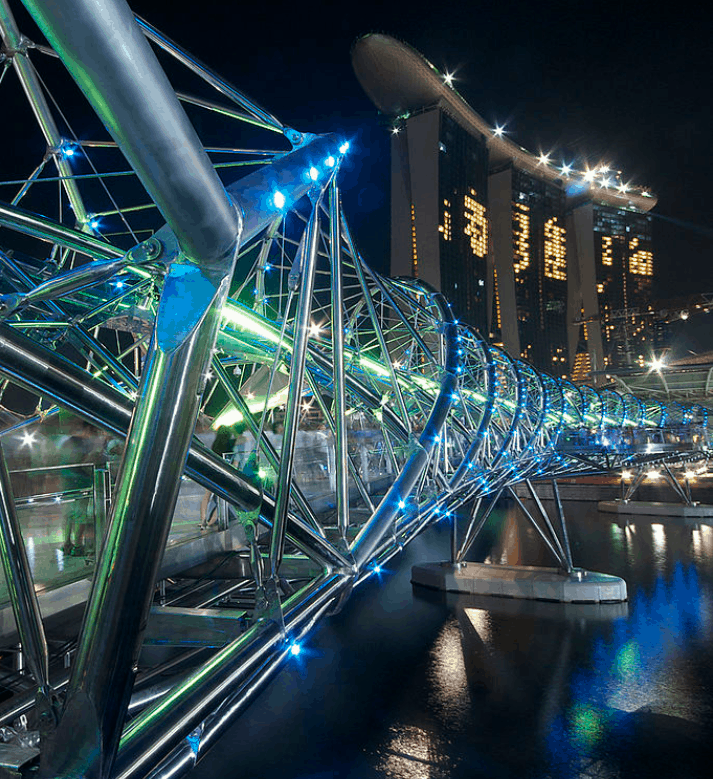 helix bridge at night lights 1