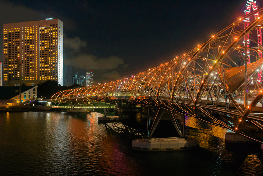 helix-bridge-at-night