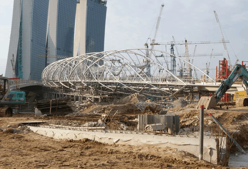 helix bridge under construction