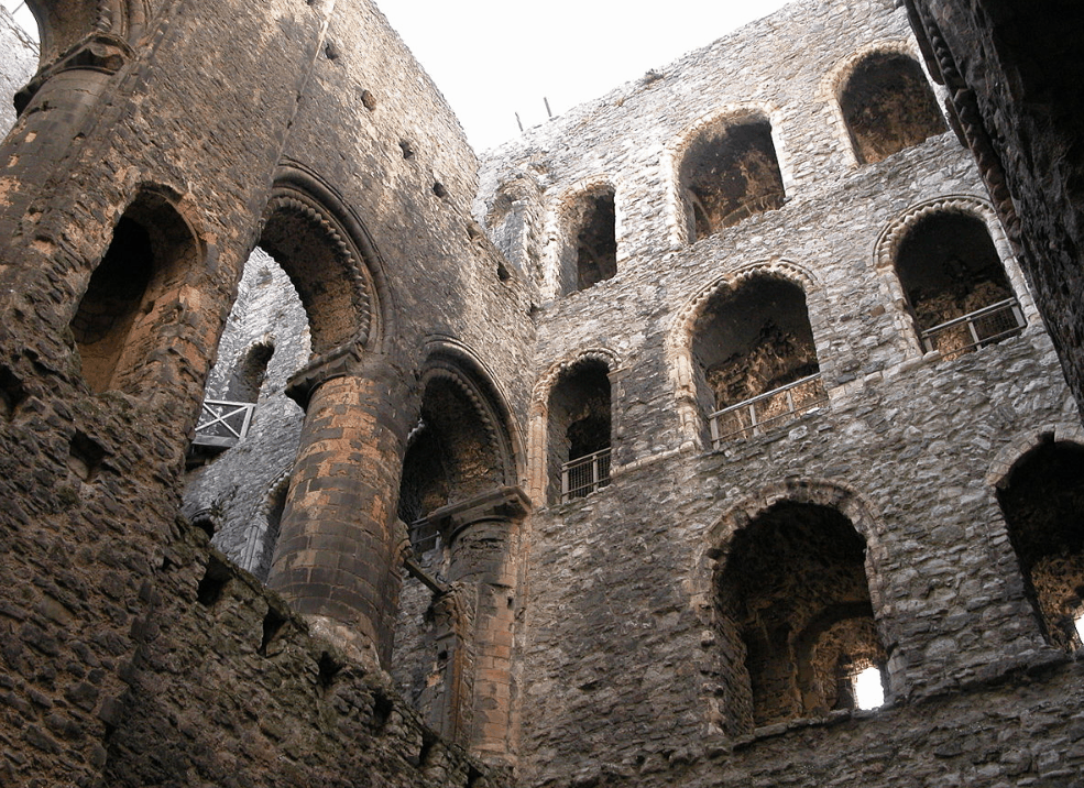 Inside the keep of rochester castle