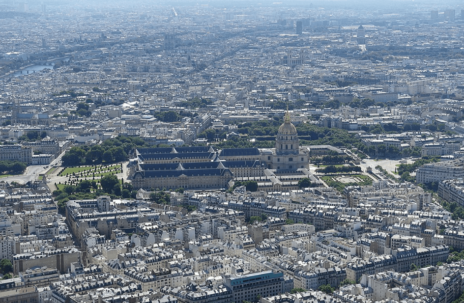 Les Invalides seen from the top of the Eiffel Tower