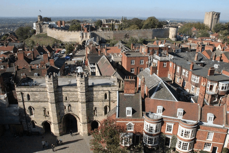 Lincoln Castle from Lincoln Cathedral.
