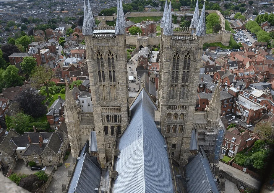 Lincoln Cathedral from central tower