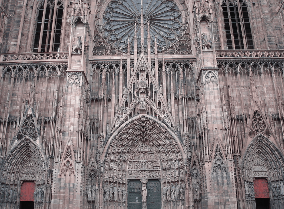 Lower part of west facade strasbourg cathedral