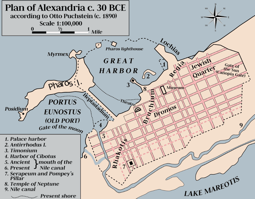 Map of Alexandria 30 BC
