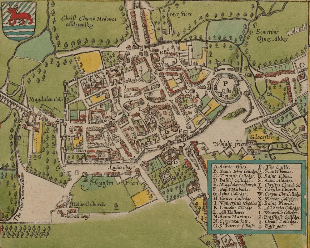 Map of Oxford before the Civil War