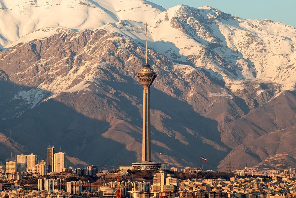 milad tower and mountains