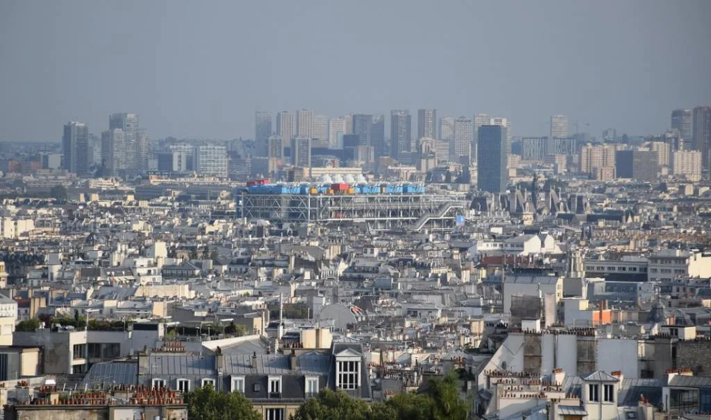 View towards the iconic Centre Pompidou from Montmartre