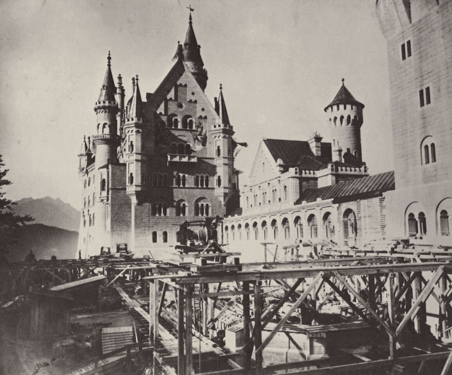 Neuschwanstein Castle Construction scaffolding