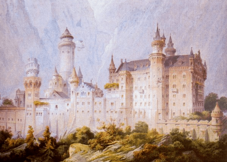Neuschwanstein Castle drawing 1869