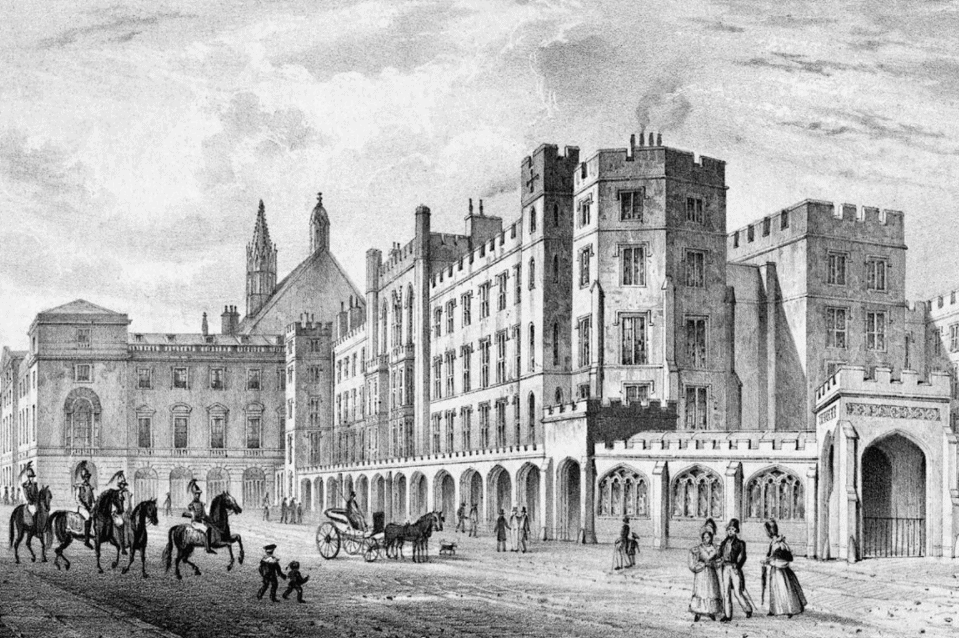 The Old Palace just before it burned down in 1834