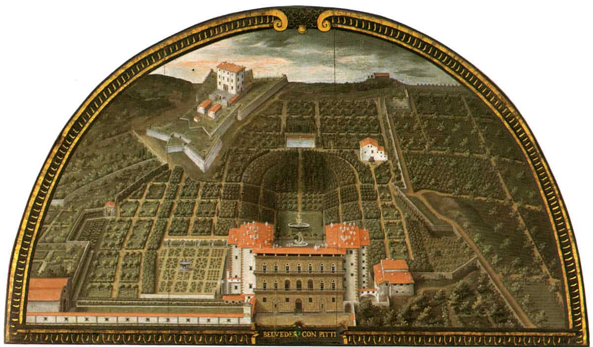 Pitti Palace in the year 1599