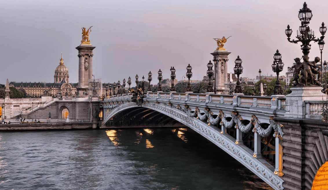 Pont Alexandre III with Les invalides dome in the background