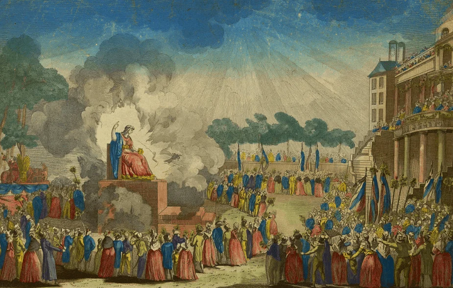 The revolutionary cult holding a ceremony in the Tuileries Garden