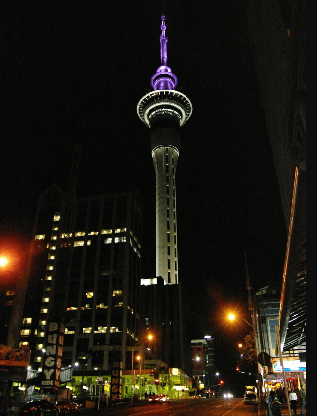 Sky tower at night