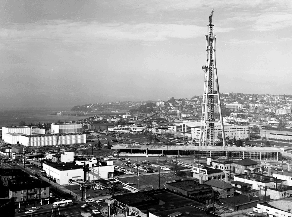 The Space Needle under construction in 1961